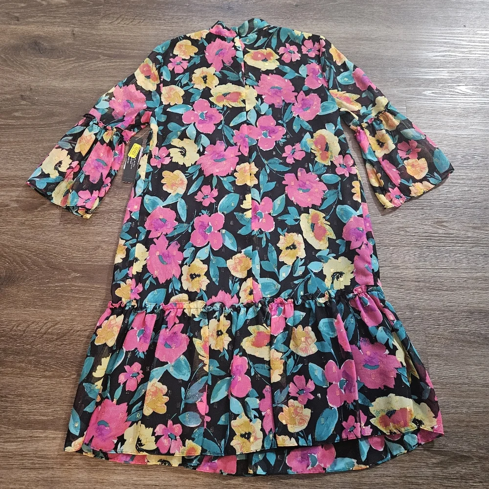 NWT Tahari Summer Shift Floral Print Mini Dress sz 10 - Picture 6 of 14